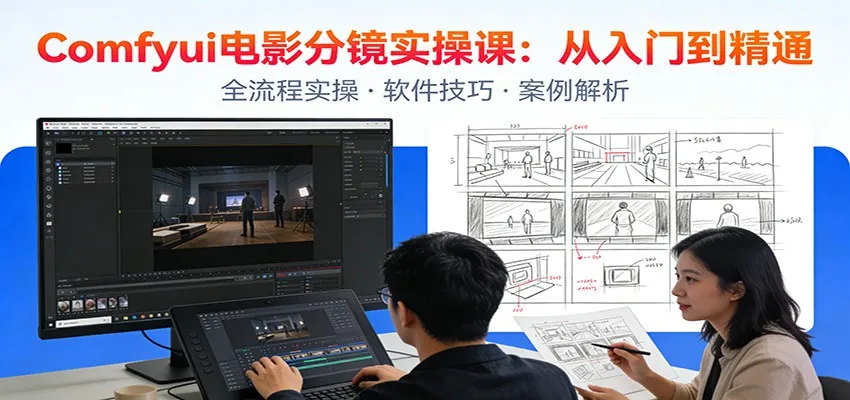 ComfyUI电影分镜实操课：分镜一致性，全流程AI视频制作，零基础也能做专业分镜-来缘阁