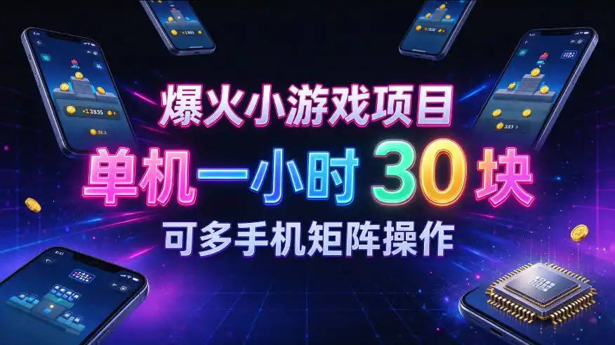爆火小游戏撸金项目,实测单机一小时30+,可多手机矩阵操作,新手看完一遍就能上手【揭秘】-来缘阁
