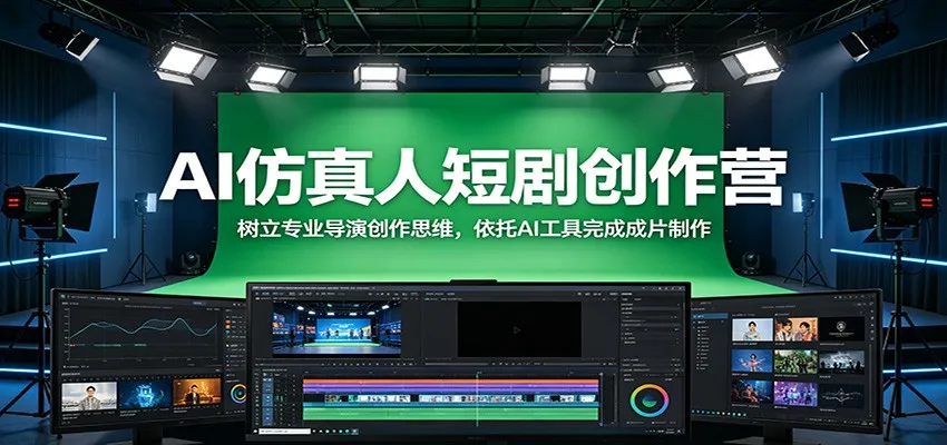 AI仿真人短剧创作营：树立专业导演创作思维，依托AI工具完成成片制作-来缘阁