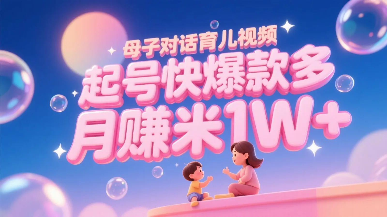 AI生成母子对话育儿类视频,起号快爆款多,小白宝妈轻松学,多渠道变现,月赚米1W+-来缘阁