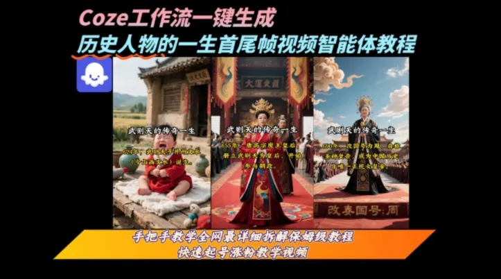 coze工作流一键生成“历史人物的一生首尾帧一镜到底的高赞高播放量视频”保姆级拆解教程-来缘阁