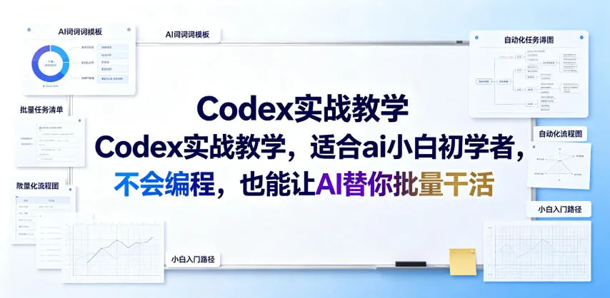 Codex实战教学，适合ai小白初学者，不会编程，也能让AI替你批量干活-来缘阁