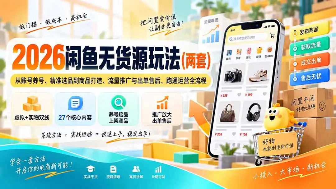 2026闲鱼无货源玩法(两套-来缘阁