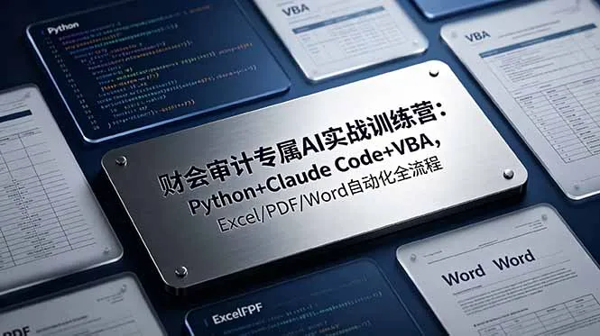 财会审计专属 AI实战训练营：Python+Claude Code+VBA，Excel/PDF/Word自动化全流程-来缘阁