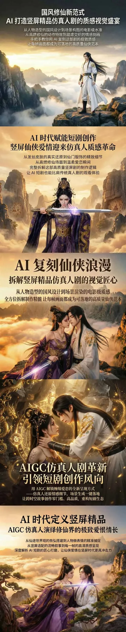 AIGC 仿真人短剧创作革新，解锁仙侠爱恋全新呈现，一键出高质场景，零门槛打造爆款剧集-来缘阁