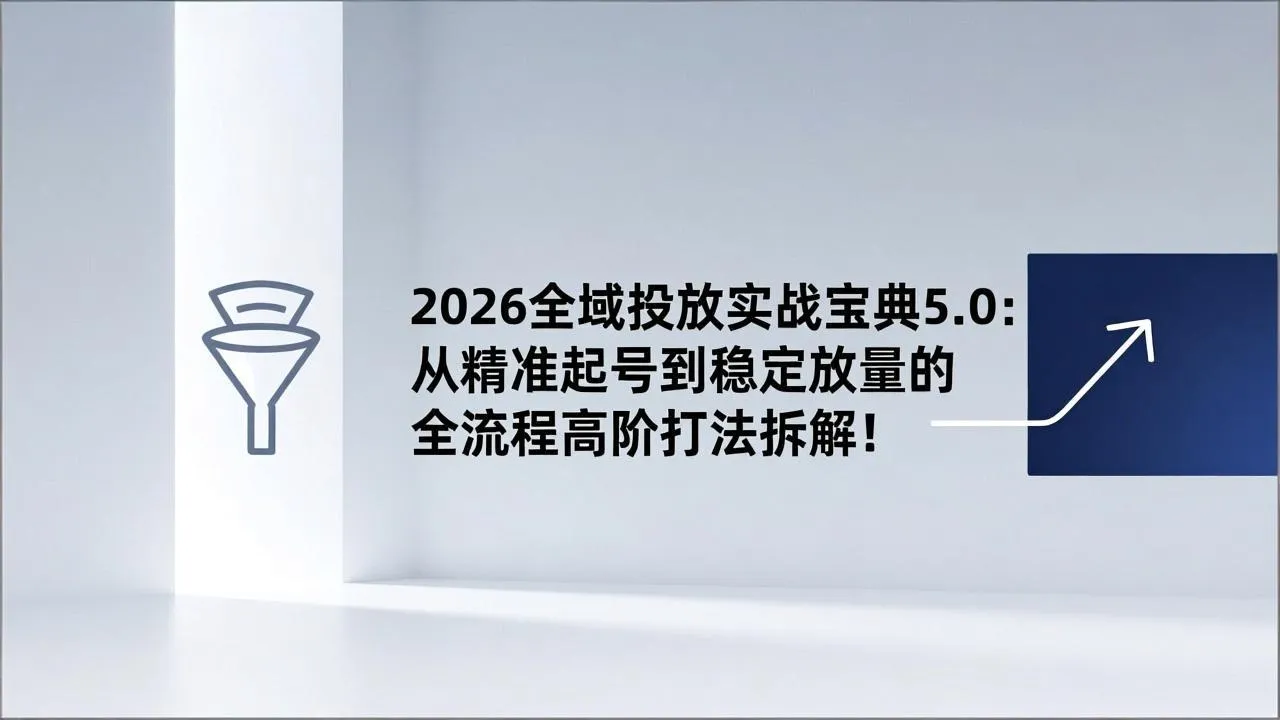 2026全域投放实战宝典5.0：从精准起号到稳定放量的全流程高阶打法拆解！-来缘阁