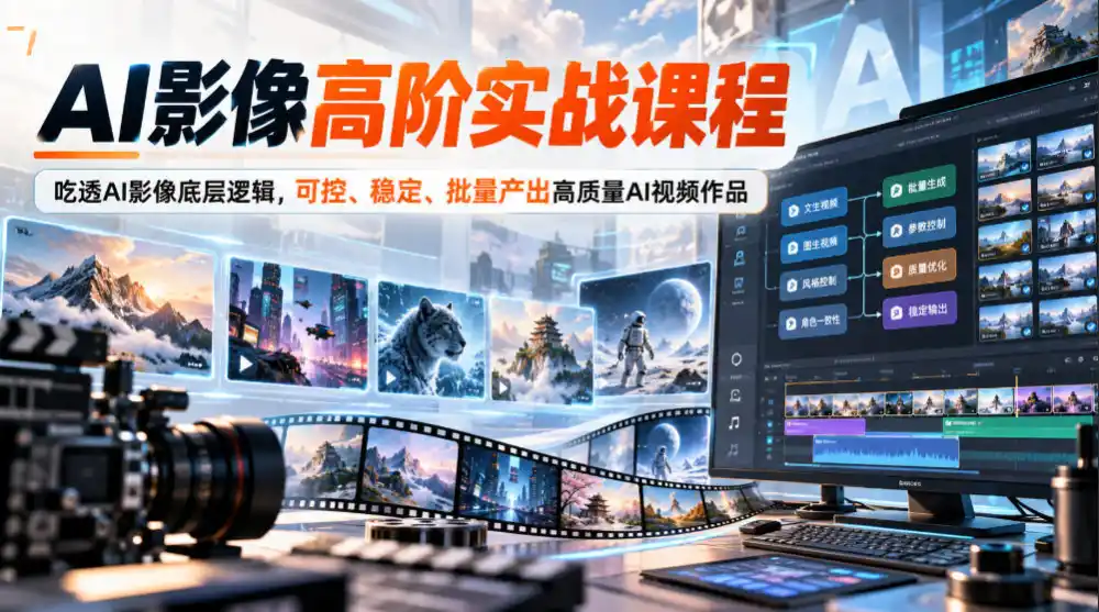 AI影像高阶实战课程，吃透AI影像底层逻辑，可控、稳定、批量产出高质量AI视频作品-来缘阁