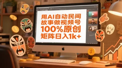 用AI自动民间故事做视频号，100%原创，矩阵日入1k+-来缘阁