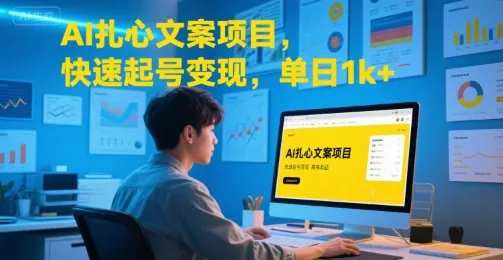 AI扎心文案项目,快速起号变现,单日1k+-来缘阁