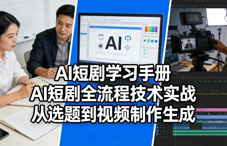 AI短剧学习手册，AI短剧全流程技术实战，从选题到视频制作生成-来缘阁