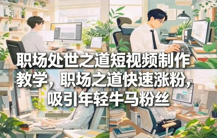 职场处世之道短视频制作教学，职场之道快速涨粉，吸引年轻牛马粉丝-来缘阁