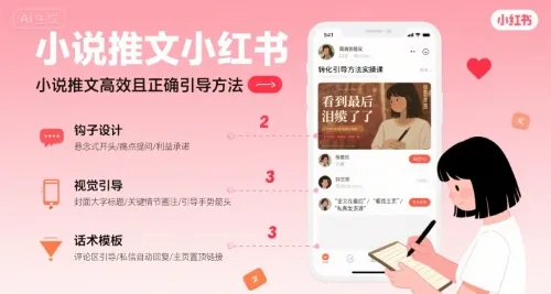 小说推文小红书高转化引导方法实操课,小说推文高效且正确引导方法-来缘阁
