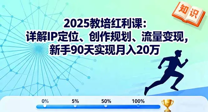 2025教培红利课：详解IP定位、创作规划、流量变现，新手90天实现月入20万-来缘阁