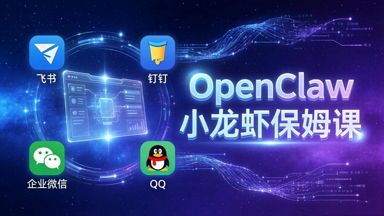 OpenClaw小龙虾保姆课： Windows/macOS/Linux/Docker全系统安装，飞书+钉钉+企业微信+QQ 全接入-来缘阁