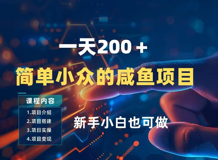 一天收入2张，一个简单小众的咸鱼项目，0门槛小白也能做-来缘阁