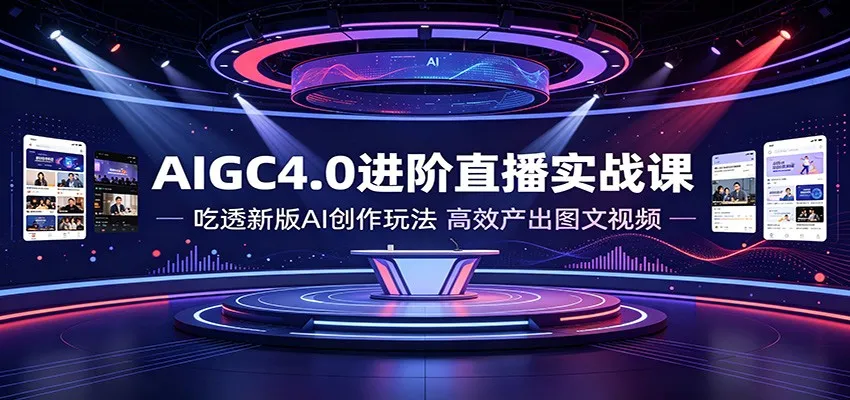 AIGC4.0进阶直播实战课:吃透新版AI创作玩法,高效产出图文视频-来缘阁