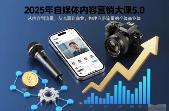 2025年自媒体内容营销大课5.0，从内容到流量，从流量到商业，构建自带流量的个体商业体-来缘阁