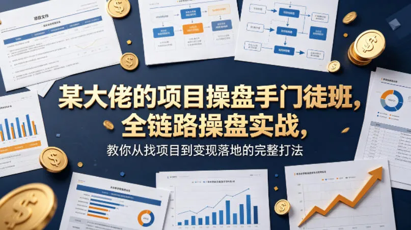某大佬的项目操盘手门徒班，全链路操盘实战，教你从找项目到变现落地的完整打法-来缘阁