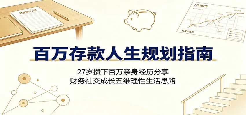 百万存款人生规划指南：27岁攒下百万亲身经历分享，财务社交成长五维理性生活思路-来缘阁