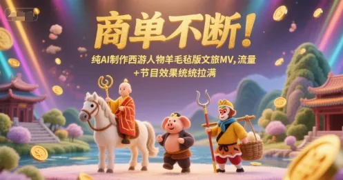 商单不断！纯AI制作西游人物羊毛毡版文旅MV，流量+节目效果统统拉满-来缘阁