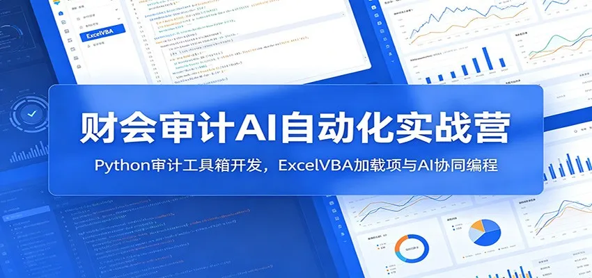 财会审计AI自动化实战营：Python审计工具箱开发，ExcelVBA加载项与AI协同编程-来缘阁
