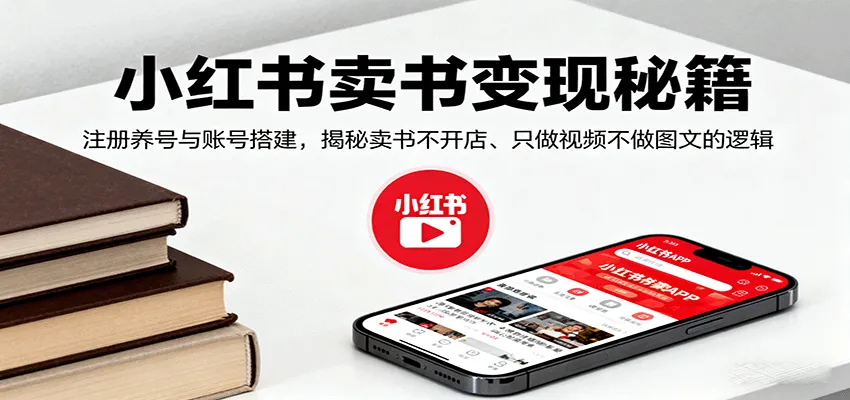 小红书卖书变现秘籍，注册养号与账号搭建，揭秘卖书不开店、只做视频不做图文的逻辑-来缘阁
