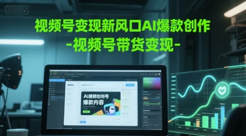 视频号变现新风口AI爆款创作-视频号带货变现-来缘阁