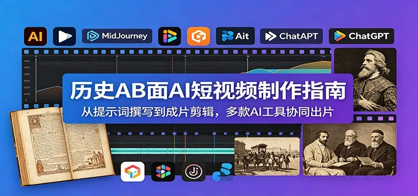 历史AB面AI短视频制作指南：从提示词撰写到成片剪辑，多款AI工具协同出片-来缘阁