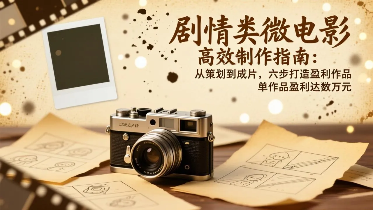 剧情类微电影高效制作指南：从策划到成片，六步打造盈利作品，单作品盈利达数万元-来缘阁