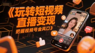 玩转短视频直播变现，把握视频号金风口-来缘阁