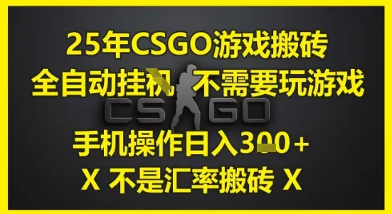 25年CSGO游戏搬砖,全自动运行,不需要玩游戏,手机操作日入3张(不是汇率搬砖)【揭秘】-来缘阁