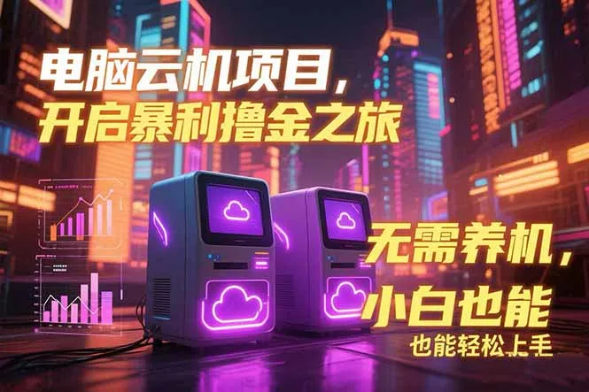 电脑云机项目 暴力撸金玩法，不需要养机 配置没有要求 单机100个窗口一…-来缘阁