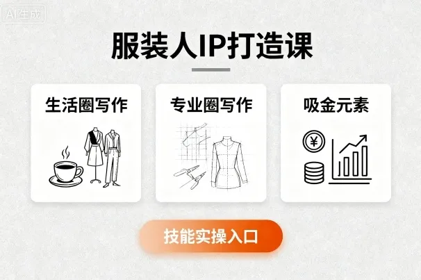 服装人IP打造课，文案创富+生活圈写作+专业圈写作+服装人专属+吸金元素+技能实操-来缘阁