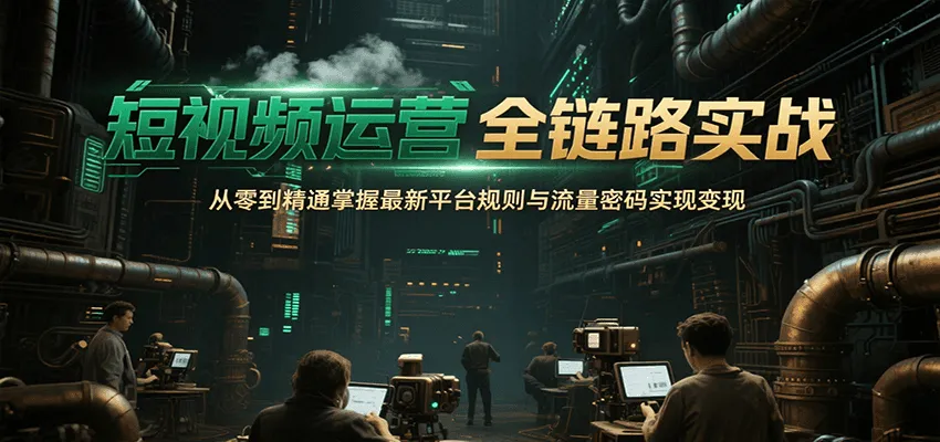 短视频运营全链路实战，从零到精通掌握最新平台规则与流量密码实现变现-来缘阁
