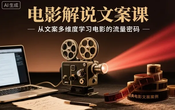 电影解说文案课，从文案多维度学习电影的流量密码-来缘阁
