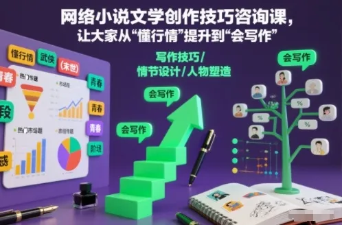 网络小说文学创作技巧咨询课，让大家从“懂行情”提升到”会写作”的高度-来缘阁