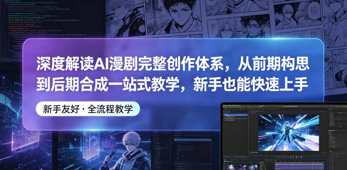深度解读AI漫剧完整创作体系,从前期构思到后期合成一站式教学,新手也能快速上手-来缘阁
