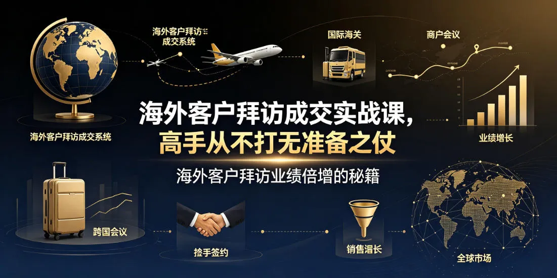 海外客户拜访成交实战课，高手从不打无准备之仗，海外客户拜访业绩倍增的秘籍-来缘阁
