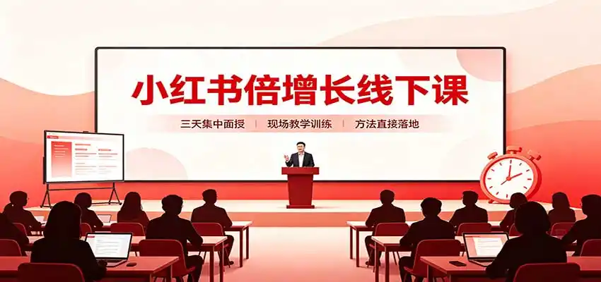 小红书倍增长线下课:三天集中面授,拆解选品、素材制作与起号全链路-来缘阁