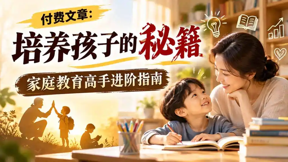 付费文章:培养孩子的秘籍,家庭教育高手进阶指南-来缘阁