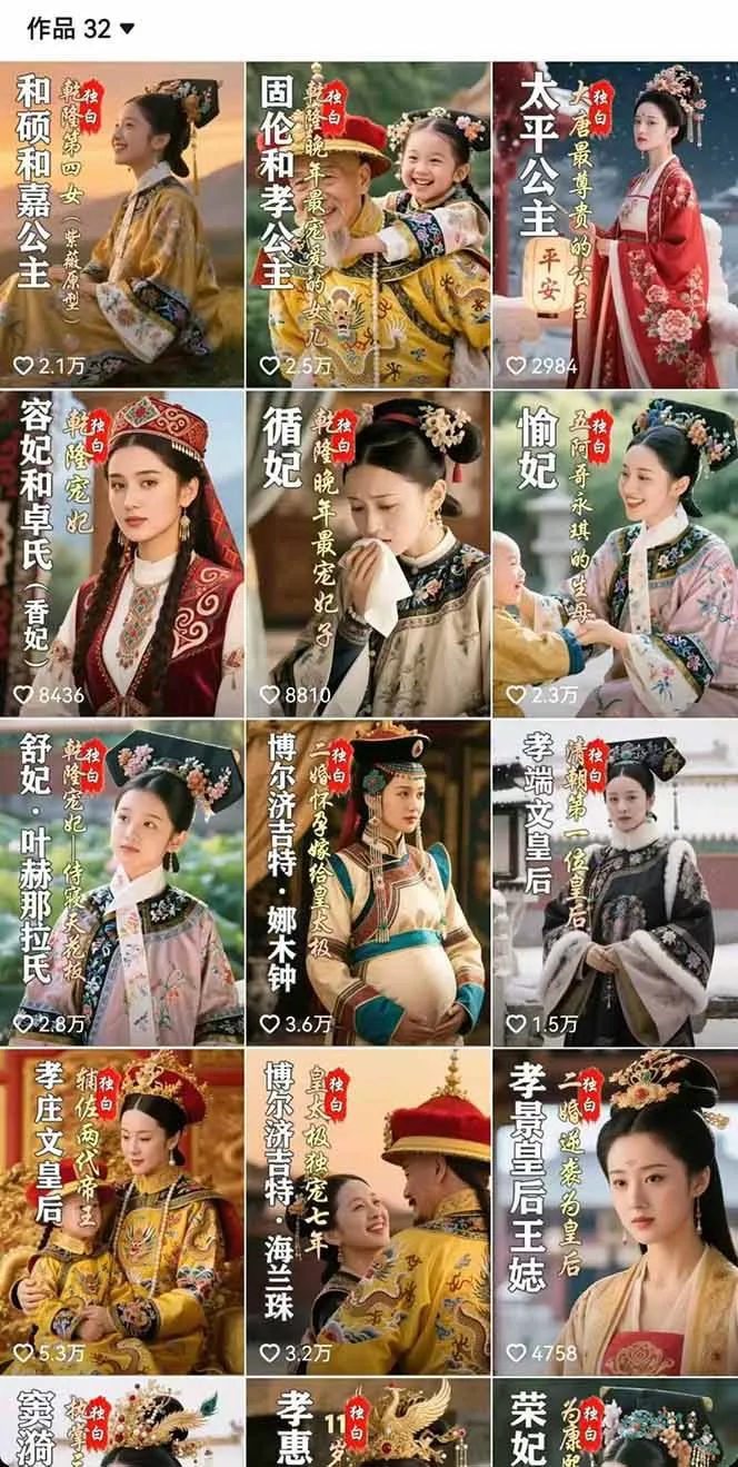 历史女性人物创作课：独白文案+AI克隆+蒙版剪辑，3个月涨粉22w+副业月入3w-来缘阁