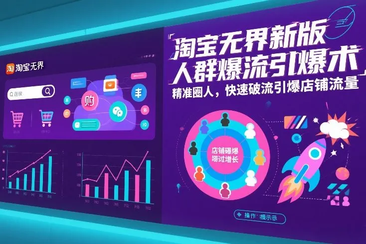 淘宝无界新版人群爆流引爆术，精准圈人，快速破流引爆店铺流量-来缘阁