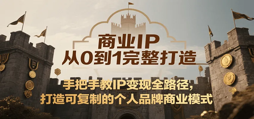 商业IP从0到1完整打造,手把手教IP变现全路径,打造可复制的个人品牌商业模式-来缘阁