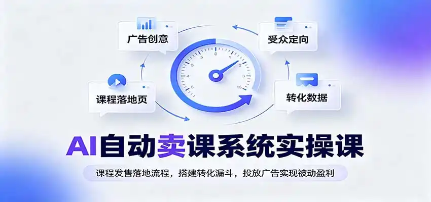 AI自动卖课系统实操课：课程发售落地流程，搭建转化漏斗，投放广告实现被动盈利-来缘阁