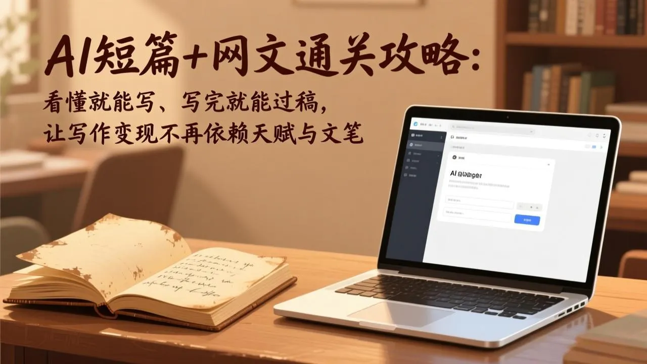 AI短篇+网文通关攻略：看懂就能写、写完就能过稿，让写作变现不再依赖天赋与文笔-来缘阁