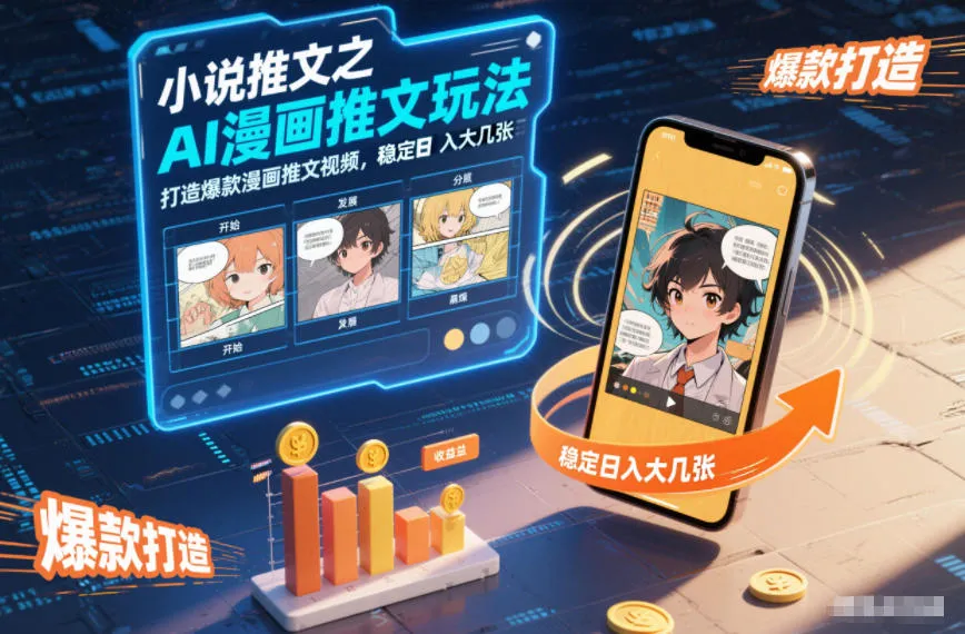 小说推文之AI漫画推文玩法，打造爆款漫画推文视频，稳定日入大几张-来缘阁