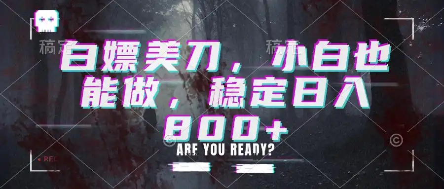白嫖美刀,小白也能做,稳定日入800+-来缘阁