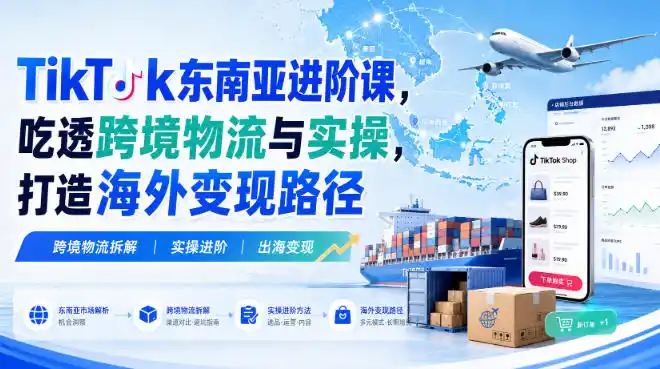 TikTok东南亚进阶课，吃透跨境物流与实操，打造海外变现路径-来缘阁