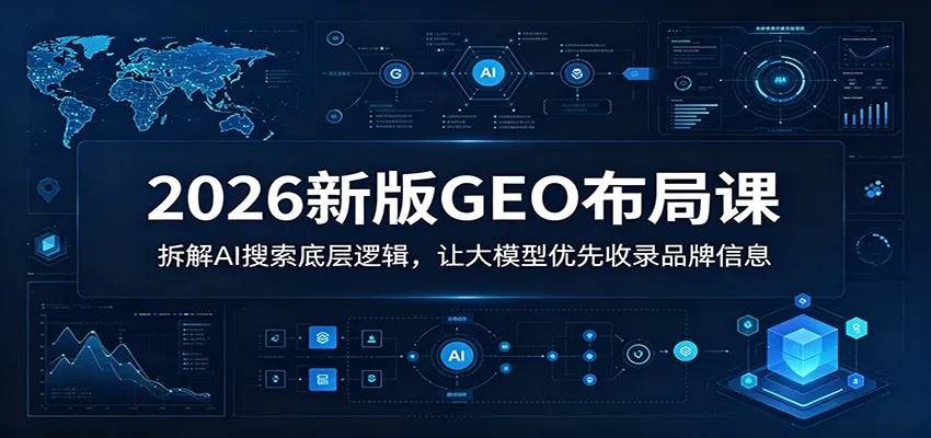 2026新版GEO布局课：拆解AI搜索底层逻辑，让大模型优先收录品牌信息-来缘阁