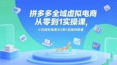 拼多多全域虚拟电商从零到1实操课，小白虚拟电商从0到1实操到精通-来缘阁